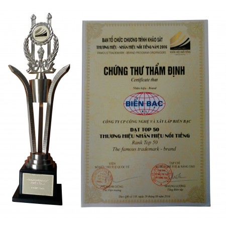 Xây Lắp Biển Bạc vinh dự nhận danh hiệu " Thương hiệu, nhãn hiệu nổi tiếng 2016"